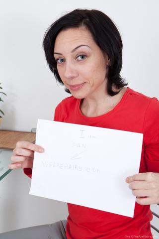 Eva in We Are Hairy set Perky hairy girl Eva flashes a smile and more