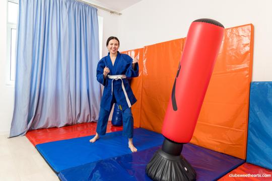 Katy Zachry in Club Sweethearts set Katy Turns Judo Practice Into Playtime