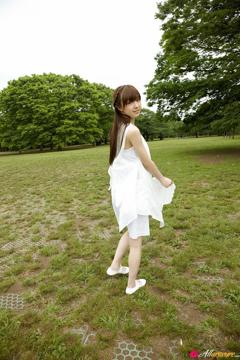 Rina Aizawa in All Gravure set Pale White Dress